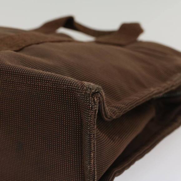 HERMES Her Line MM Hand Bag Canvas Brown Auth bs7825 - Picture 15 of 16